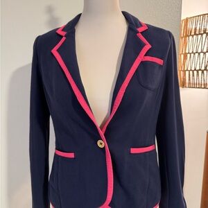 Lilly Pulitzer Navy Blazer with Pink Trim Size M
